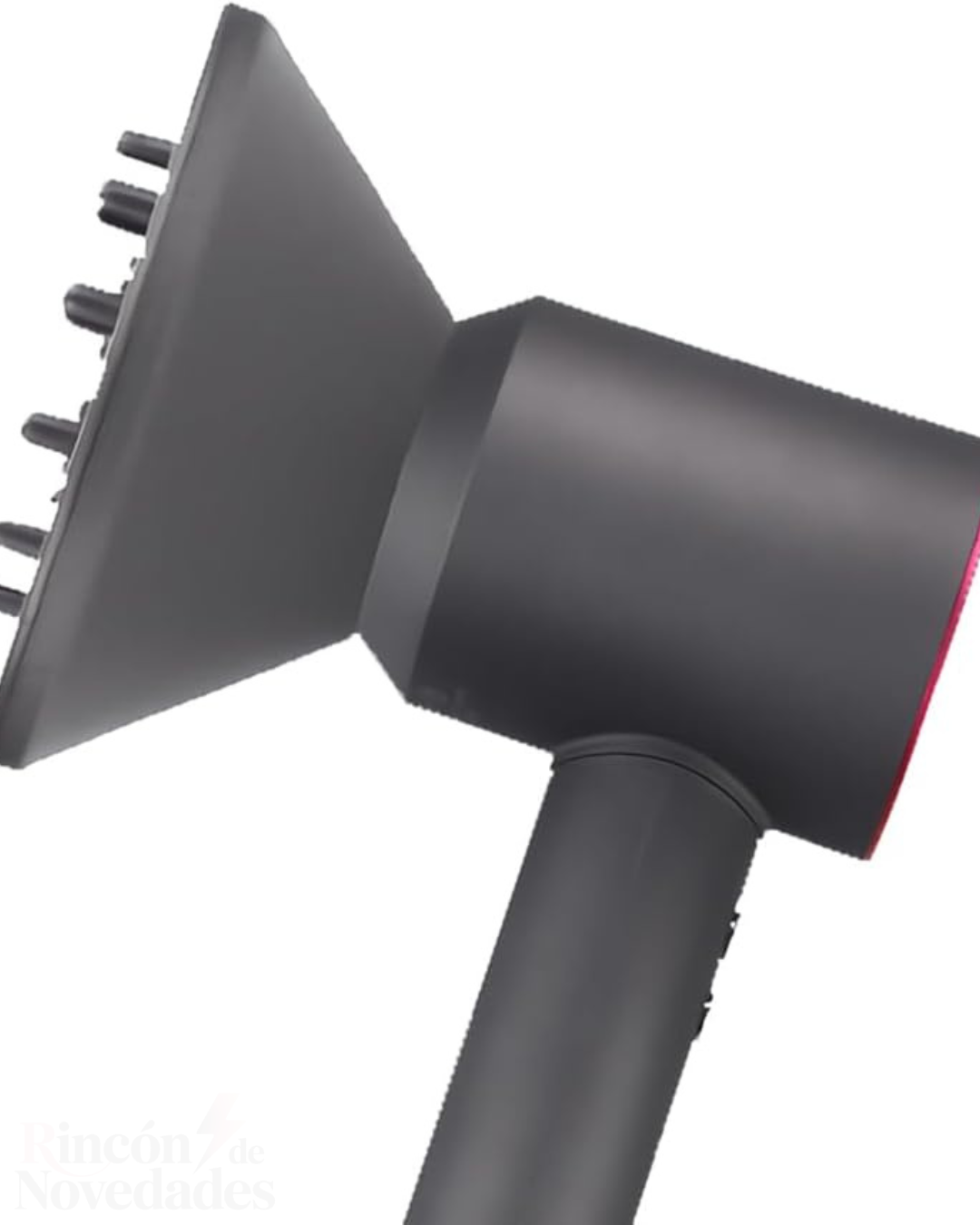 Secador iónico tipo dyson con accesorios. Secador de pelo profesional de iones negativos para uso doméstico. Secador de pelo de alta velocidad sin aspas con temperatura constante y secado rápido con boquilla para rizar.