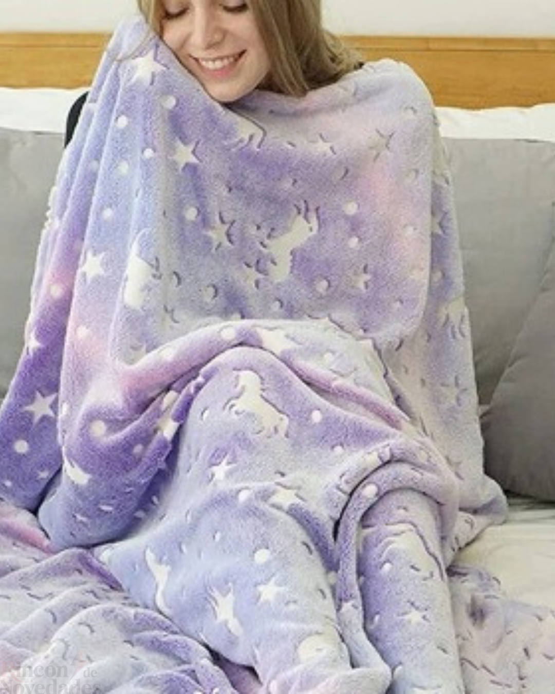 Manta Luminosa en la Oscuridad Color Morado 120cm x150cm