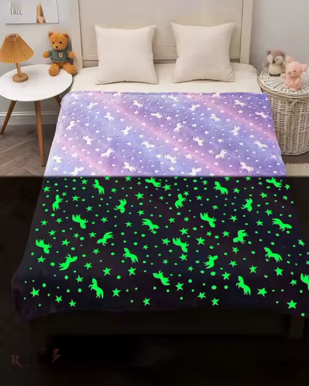 Manta Luminosa en la Oscuridad Color Morado 120cm x150cm