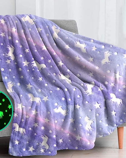 Manta Luminosa en la Oscuridad Color Morado 120cm x150cm