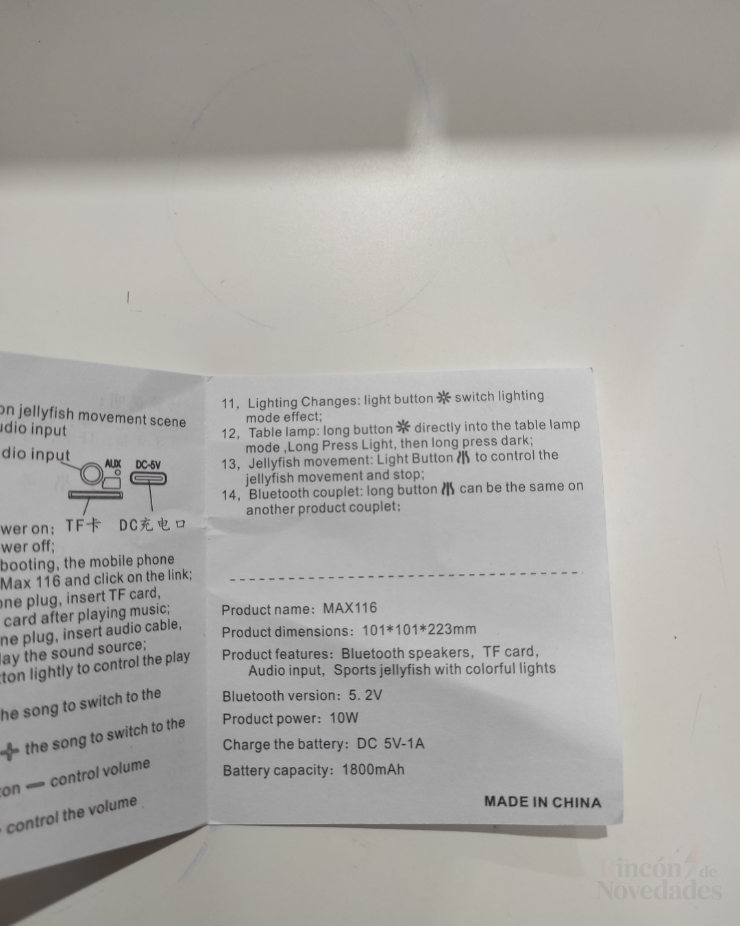 Altavoz LED de medusas que cambian de color