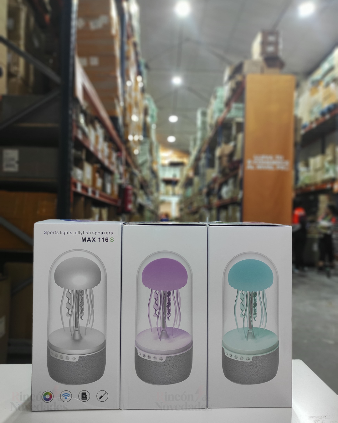 Altavoz LED de medusas que cambian de color