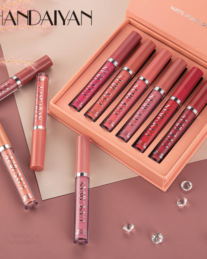 Set de 6 pintalabios color mate