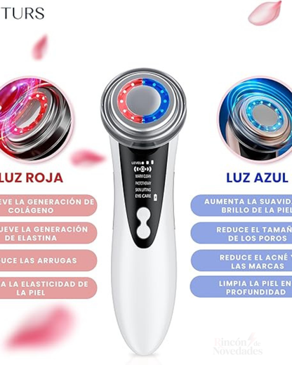 Masajeador facial con frío y calor antiarrugas blanco