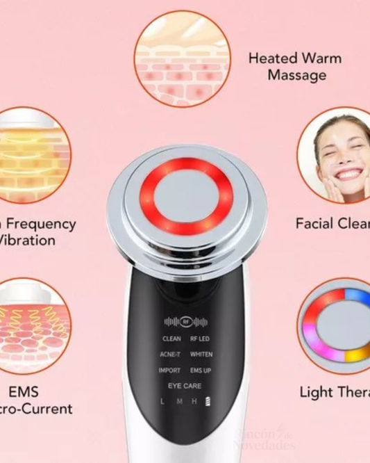 Masajeador facial con frío y calor antiarrugas blanco