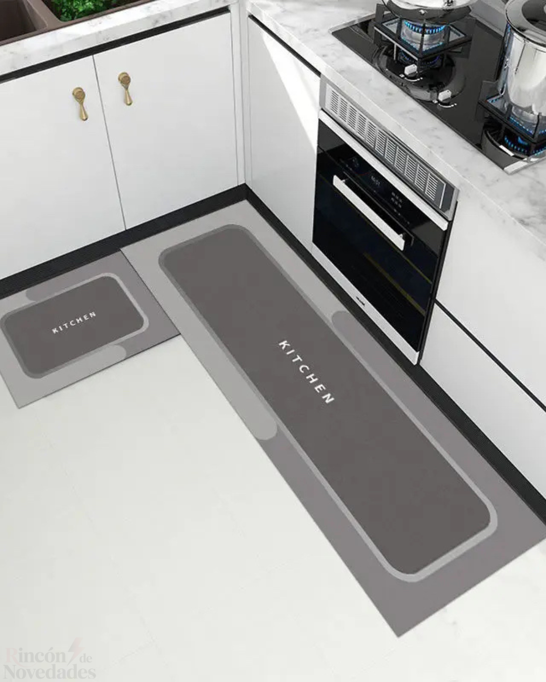 Alfombras antideslizantes gris cocina 2und
