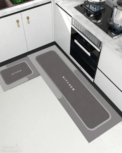 Alfombras antideslizantes gris cocina 2und