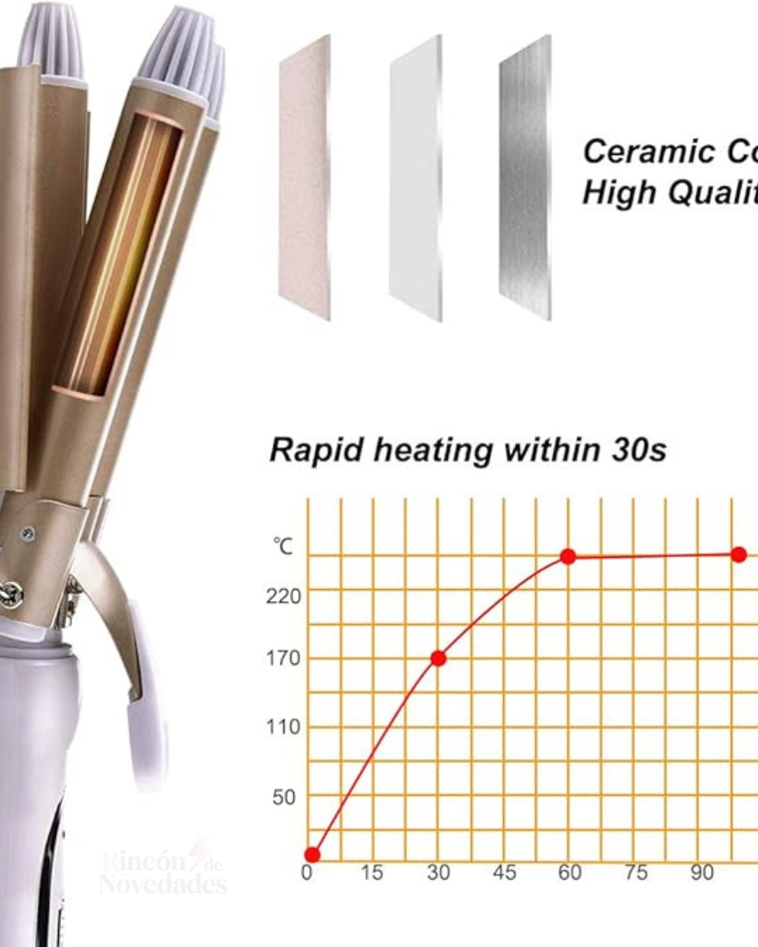 Rizador de pelo triple efecto