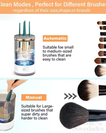 Limpiador de Brochas de Maquillaje limpiador eléctrico USB portátil de brochas de maquillaje 3 en 1 con escurridor, secador