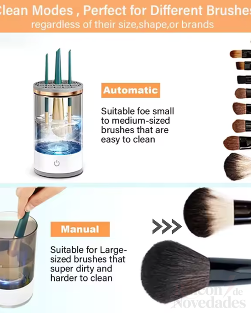 Limpiador de Brochas de Maquillaje limpiador eléctrico USB portátil de brochas de maquillaje 3 en 1 con escurridor, secador