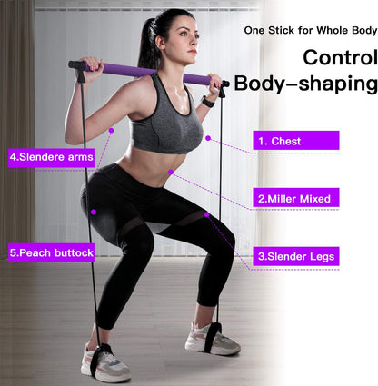 Kit de Barra de pilates portátil con banda de resistencia